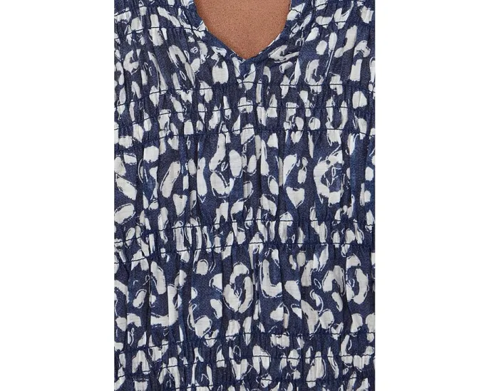 Топ NIC+ZOE Leopard Sketch Smocked Top с принтом леопарда