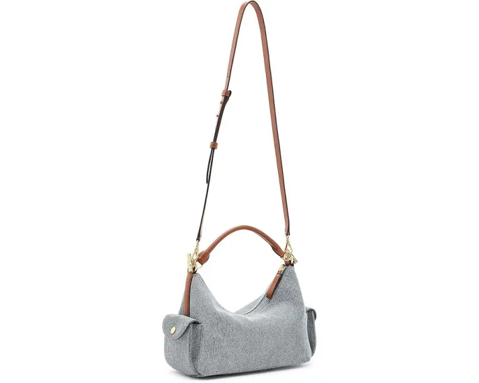 Маленькая плечевая сумка Lauren Ralph Lauren Blaike из денима с кожаными деталями