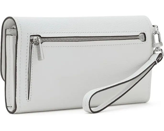 Клатч MICHAEL Michael Kors Jet Set Medium White на запястье
