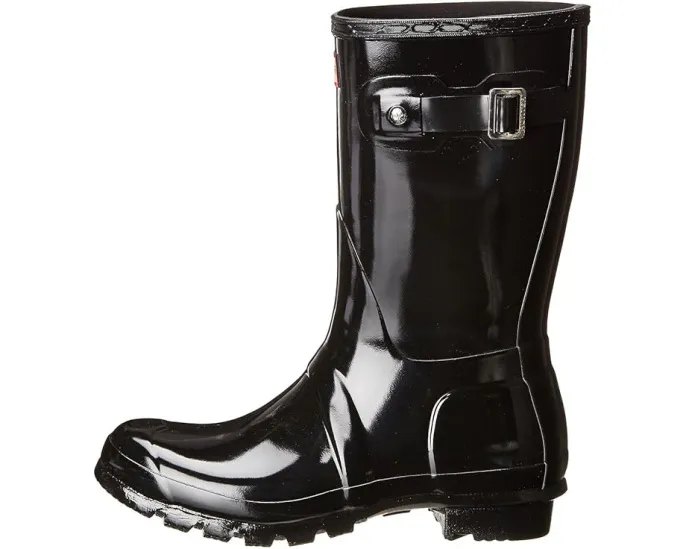 Резиновые сапоги Hunter Original Short Gloss укороченные с декором