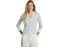Полосатый хлопковый кардиган с V-образным вырезом от Lauren Ralph Lauren