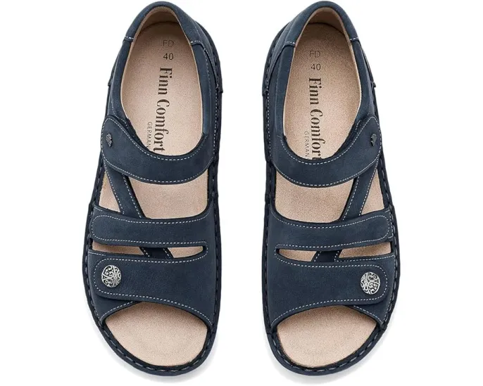 Сандалии Finn Comfort Biella-S Marine Nomad с кожаным верхом и анатомической стелькой