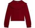 Топ Polo Ralph Lauren Kids с рюшами из хлопка и модала для детей старшего возраста