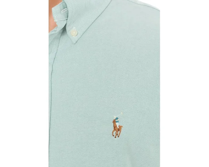Классическая рубашка оксфорд Polo Ralph Lauren бежевого цвета
