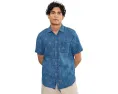 Рубашка Faherty Short Sleeve Palma Linen Shirt из 100% льна с накладным карманом