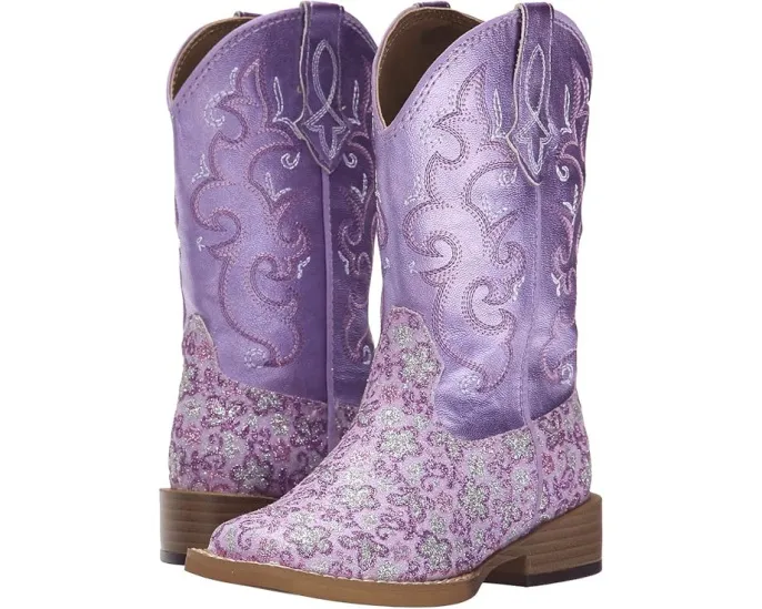 Детские сапоги Roper Kids Lavender с квадратным носком и цветочным принтом