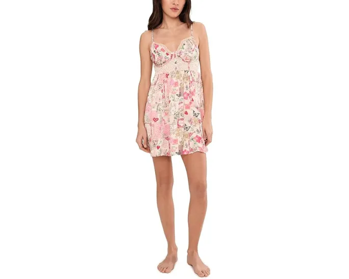 Комбинация Free People Midnight Muse мини с косточками и кружевными деталями