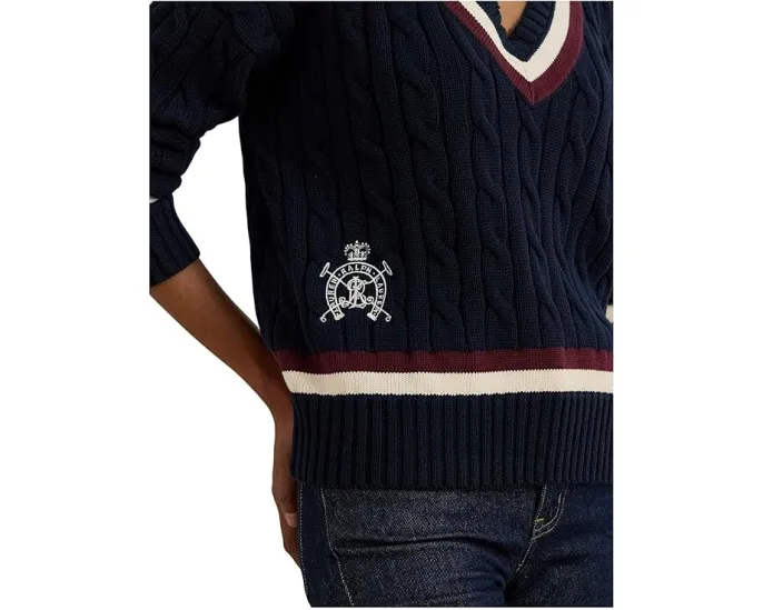 Lauren Ralph Lauren Свитер с рельефным узором из хлопка в стиле крикет