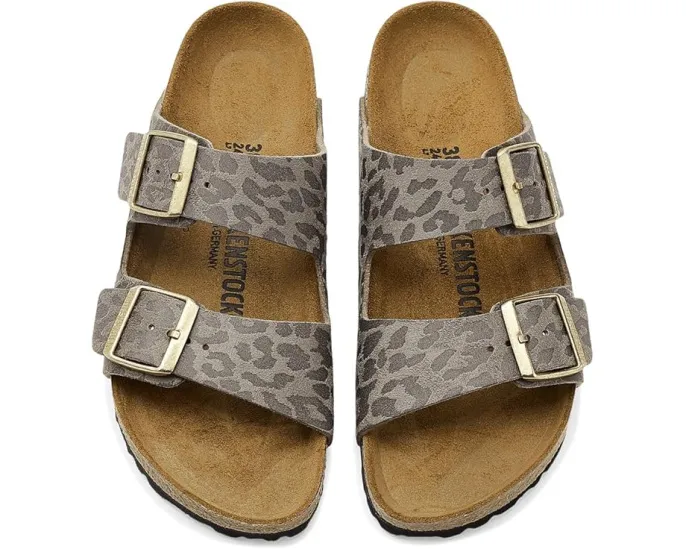 Сандалии Birkenstock Arizona с леопардовым принтом и пробковой стелькой