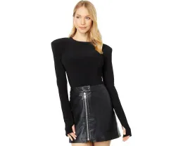 Norma Kamali топ с длинным рукавом и плечевыми подплечниками