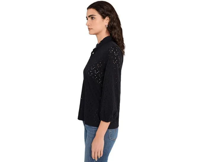 Топ с воротником-рюшей и ажурной вязкой Knit Eyelet от NIC+ZOE