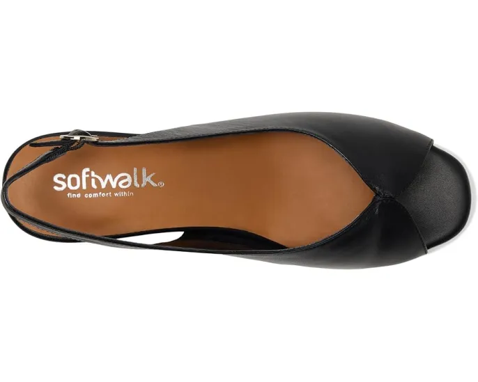 Сандалии SoftWalk Lakewood из кожи с регулируемой пряжкой и устойчивым каблуком