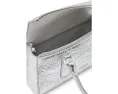 Мини сумка Kate Spade New York из металлизированной кожи с тисненым логотипом