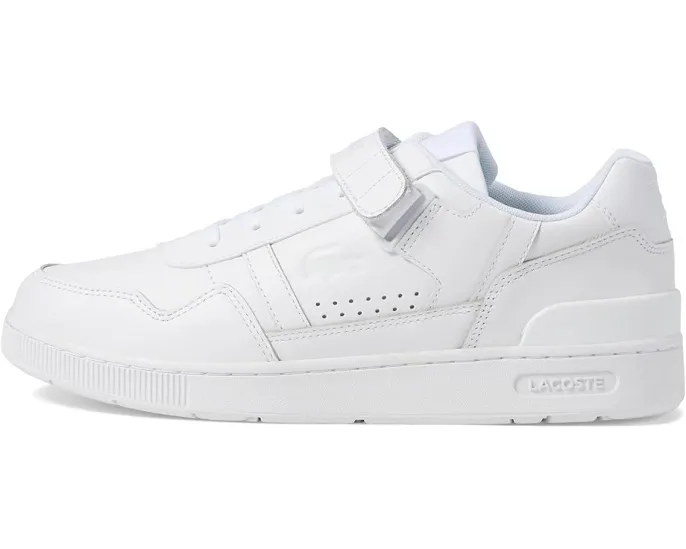 Кроссовки Lacoste T-Clip Velcro на липучке с кожаным верхом