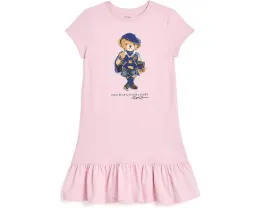 Детское хлопковое джерси платье Polo Bear от Polo Ralph Lauren