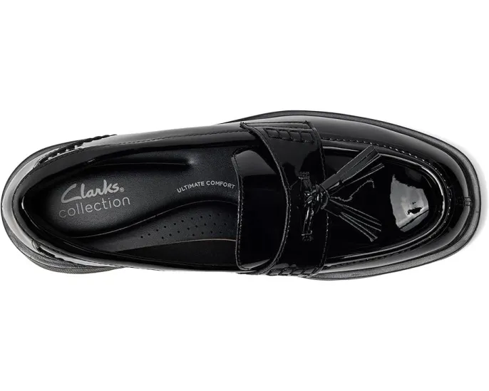 Лоферы Clarks Lauryl Tassel с кисточкой и квадратным каблуком