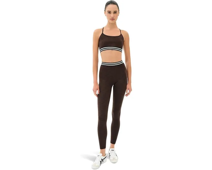 Леггинсы Splits59 Bailey High Waist Active Rib 7/8 с рельефной резинкой и полосатым поясом