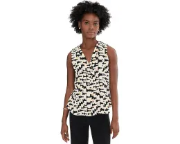 Топ NIC+ZOE Mod Mix Crepe с геометрическим принтом и V-образным вырезом