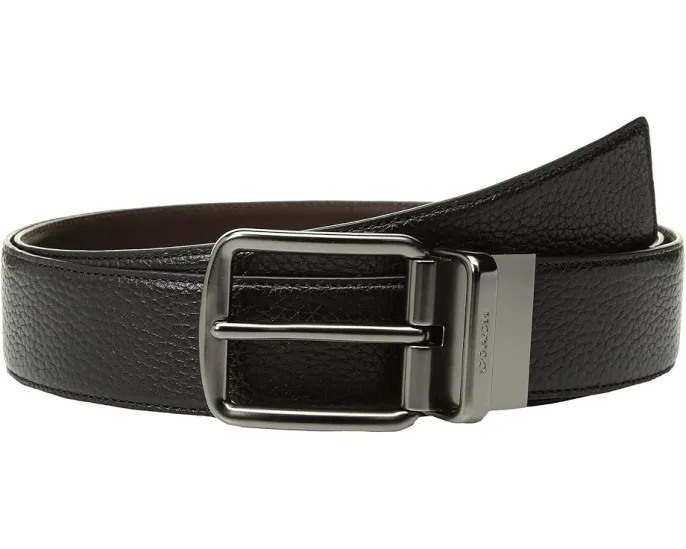 COACH ремень Wide Reversible из кожи с грануляцией