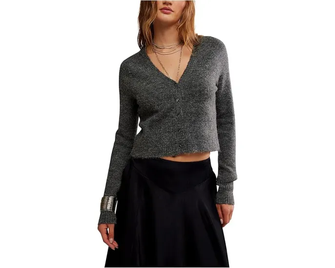 Кардиган Free People School Girl с V-образным вырезом и рельефной резинкой