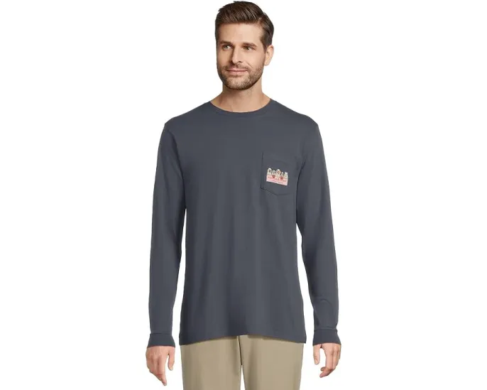 Футболка с длинным рукавом Ghost Pups Logo Box и карманом от Vineyard Vines