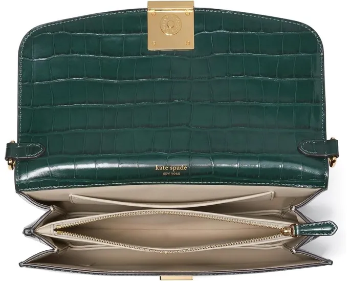 Средняя кожаная сумка через плечо Kate Spade New York Dakota Croc Embossed
