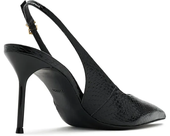 Туфли Schutz Paola на шпильке с крокодиловым принтом и острым носком