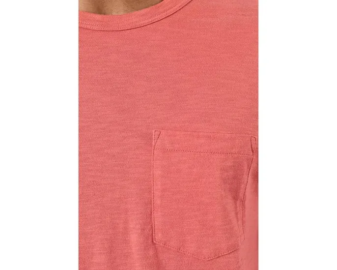 Футболка Faherty Sunwashed с нагрудным карманом и эффектом выгоревшей ткани