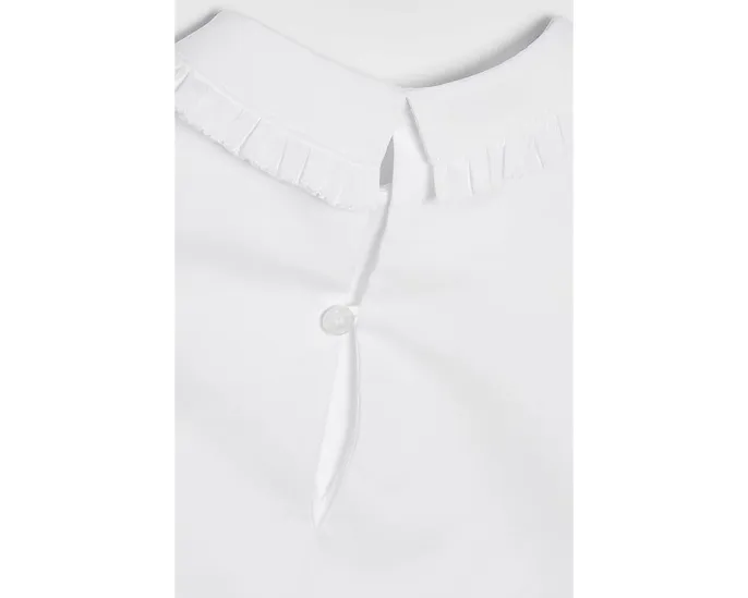 Блузка Burberry Kids Cora Long Sleeve с длинным рукавом и рюшами на воротнике