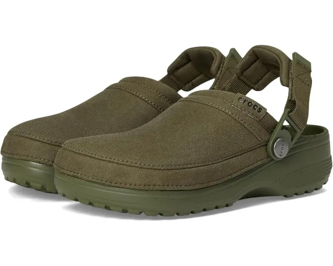 Кроксы Crocs Classic Crafted Vegan Suede Clogs с ремешком и стелькой Croslite