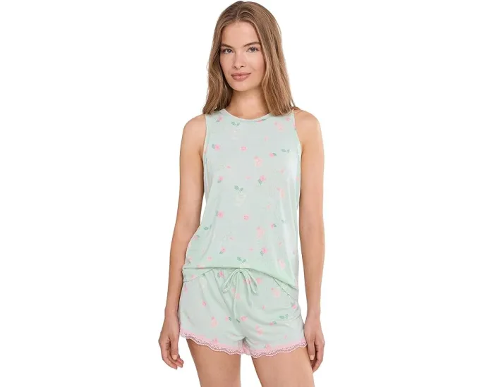 Комплект топа и шорт All American Tank Shortie Set HONEYDEW с кружевом