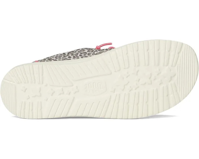 Детские слипоны Hey Dude Kids Wendy Luxe Leo с эластичными шнурками и текстильным верхом