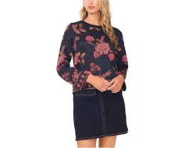 Кофта Vince Camuto с длинными рукавами и цветочным жаккардовым принтом