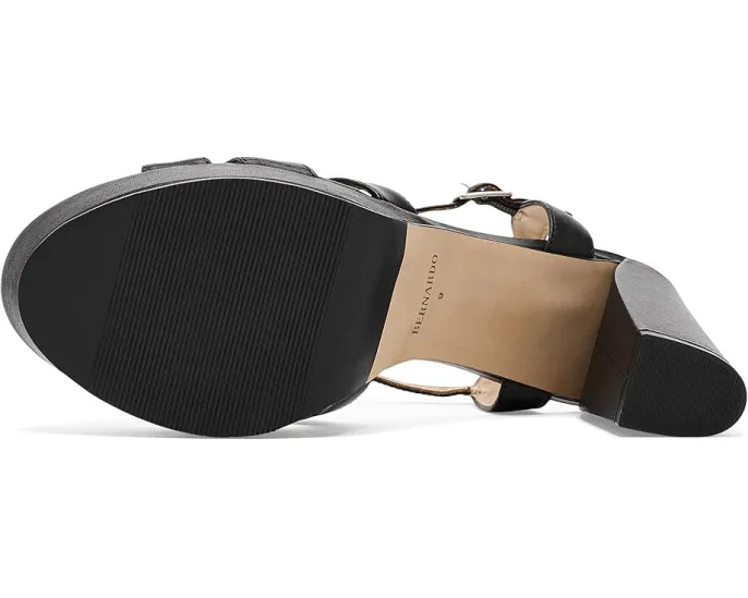 Сандалии Bernardo Vittoria с плетёным верхом на квадратном каблуке