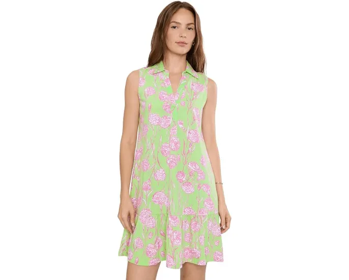 Платье Lilly Pulitzer Riegan с присборенной талией и короткими рукавами