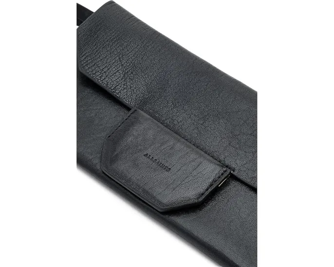 Косметичка Ursa Grain Pouch из зернёной кожи с ремешком от AllSaints