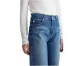 Джинсы Brinley Mid-Rise Straight Crop AG Jeans из ткани Owens Valley со средней посадкой
