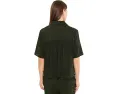 Рубашка Eileen Fisher Woven Plisse с отложным воротником Зеленая