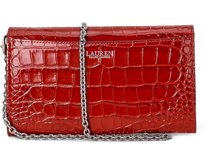 Сумка-кроссбоди Lauren Ralph Lauren Medium Adair с тиснением под крокодила и цепным ремнем