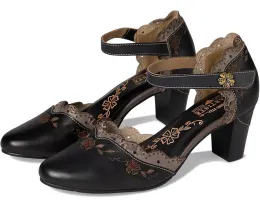 Туфли Sayyes в стиле Mary Jane с ручной росписью и каблуком