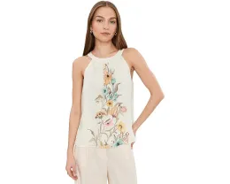 Блуза Vince Camuto без рукавов с высоким воротником и цветочным принтом