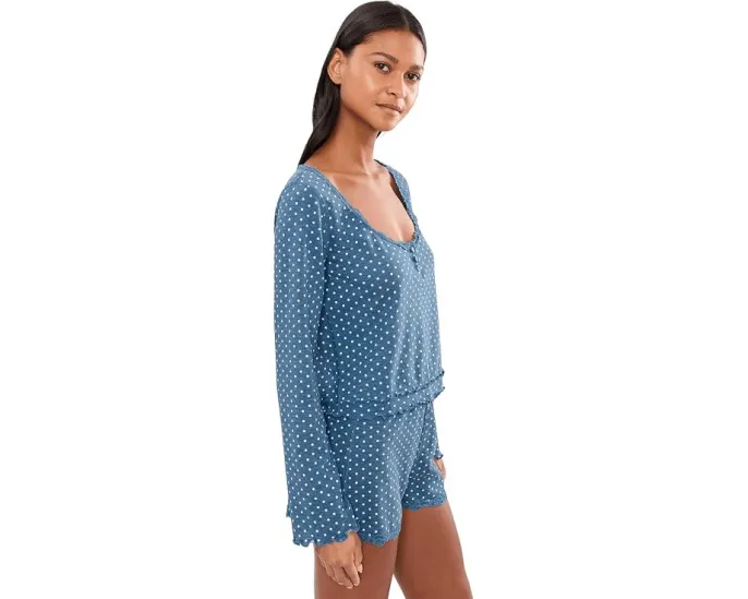 Пижамный комплект Free People Spring Break Sleep Set с ретро принтом и рюшами