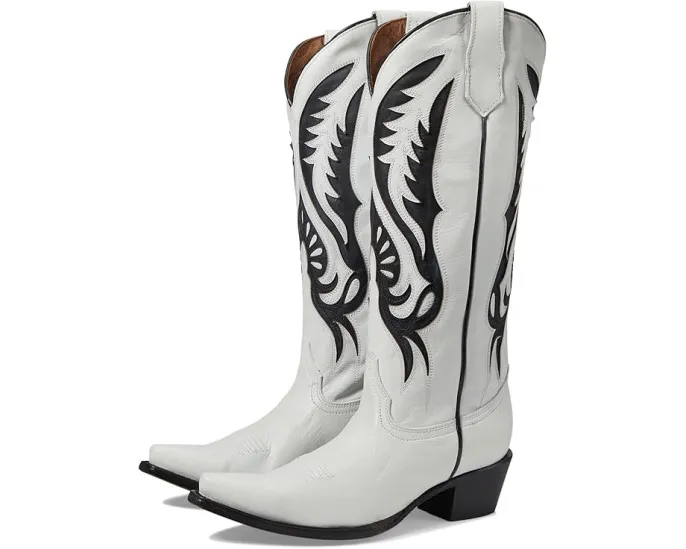 Corral Boots L6067 сапоги до икры с контрастной вышивкой и боковыми петлями