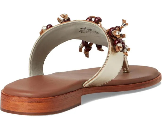 Веганские сандалии Free People Sadie с деревянными бусинами и металлической кожей