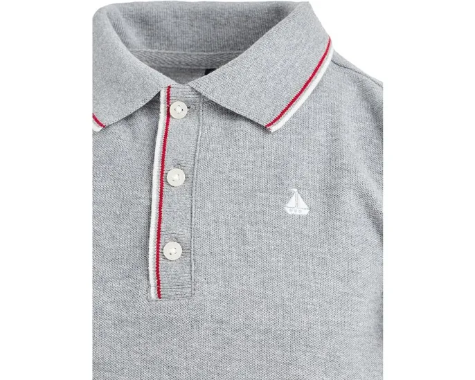 Поло из пике Janie and Jack с короткими рукавами и тремя пуговицами