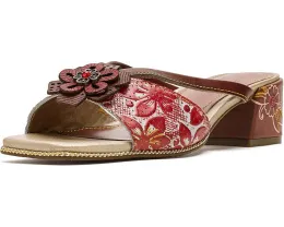 L'Artiste by Spring Step Сандалии Europa из кожи с цветочным тиснением и блочным каблуком