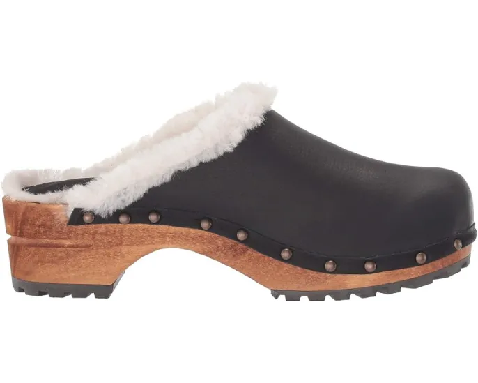 Сабо Sanita Hese из кожи яка с отделкой из овчины