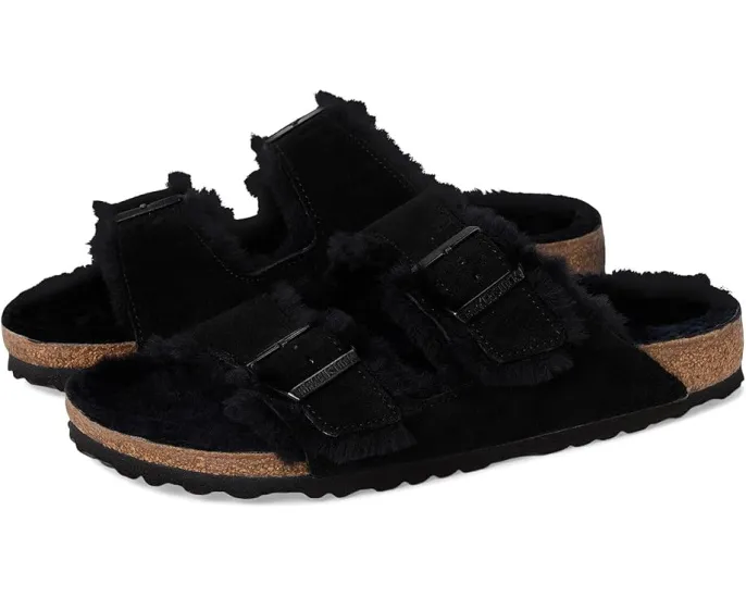 Унисекс сандалии Birkenstock Arizona из замши с подкладкой из овчины