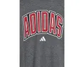 Футболка adidas Kids Collegiate Arch Heather с круглым вырезом и графическим логотипом