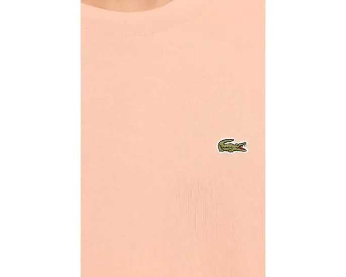 Хлопковая футболка Lacoste с вышитым крокодилом на груди